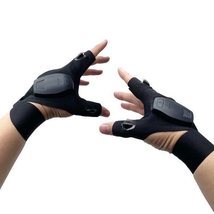 LED Fingerless Gloves with Waterproof USB Rechargeable